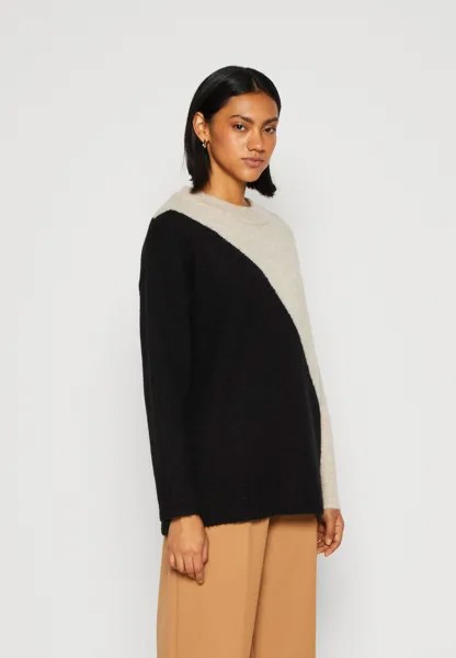 Свитшот Selected Femme SLFALVA LONG O NECK, цвет black/birch