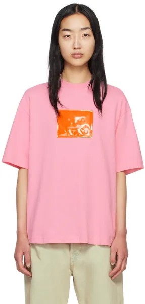 Розовая футболка с надувной нашивкой Bubblegum Acne Studios