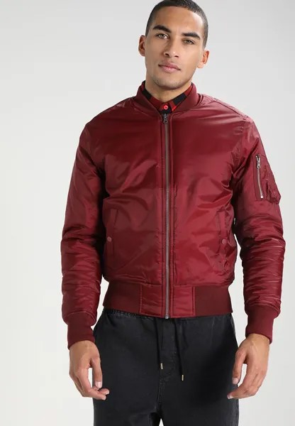 Бомбер Urban Classics Basic Jacket, темно-красный