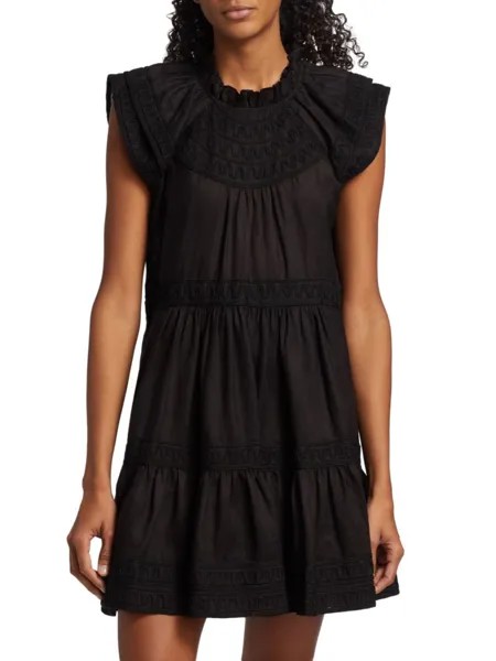 Многоуровневое мини-платье Keely Veronica Beard, черный