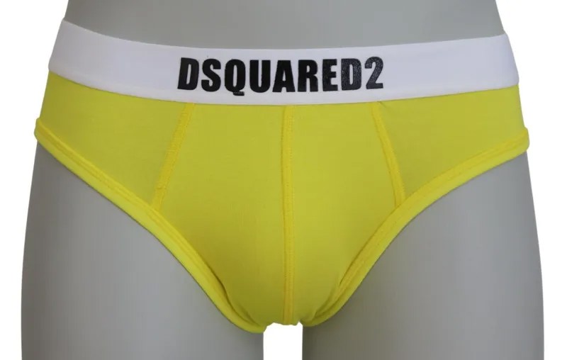 DSQUARED2 Undewear Желто-белые эластичные мужские трусы из модала с логотипом IT5 / США M 80 долларов США
