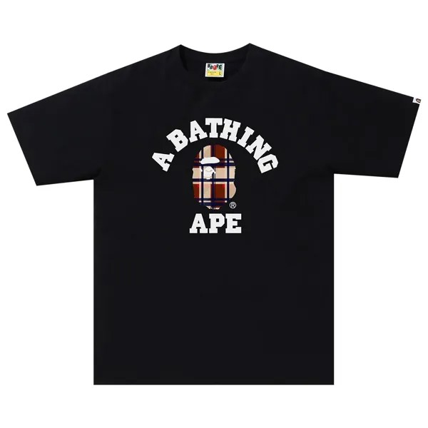 Футболка в клетку BAPE, цвет Черный/красный