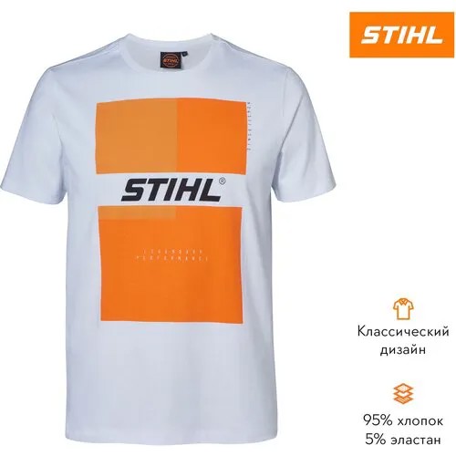 Футболка STIHL, размер XL, белый, оранжевый