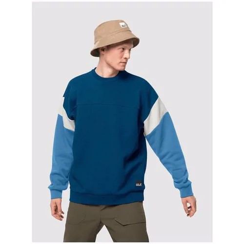 Пуловер Jack Wolfskin 365 CREW M, муж., цвет poseidon blue, размер L