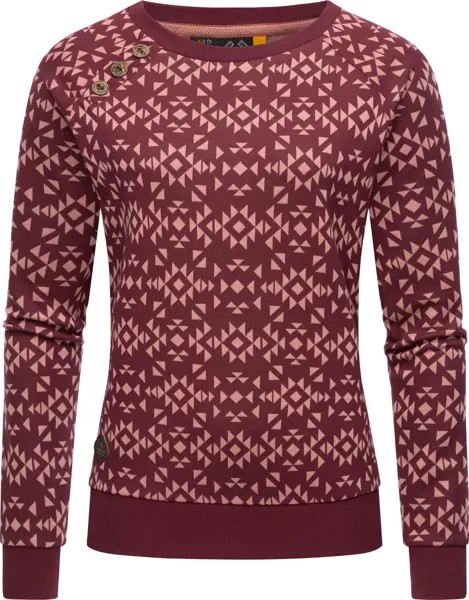 Толстовка ragwear Rundhalspullover Darria Aztec, цвет Wine Red