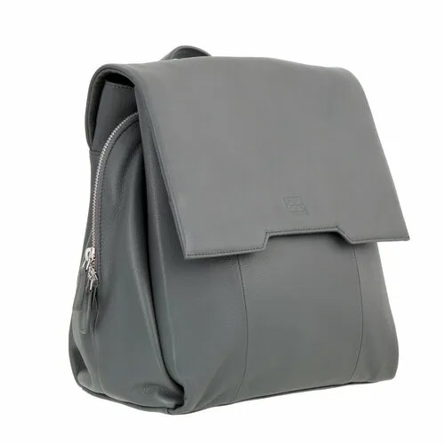 Рюкзак Sergio Belotti, натуральная кожа, вмещает А4, внутренний карман, серый