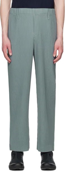 Зеленые брюки со складками по индивидуальному заказу (2 шт.) HOMME PLISSe ISSEY MIYAKE