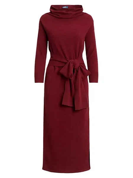 Кашемировое платье-свитер с поясом Polo Ralph Lauren, красный