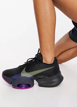 Черные кроссовки Nike Training Air Zoom SuperRep 2-Голубой