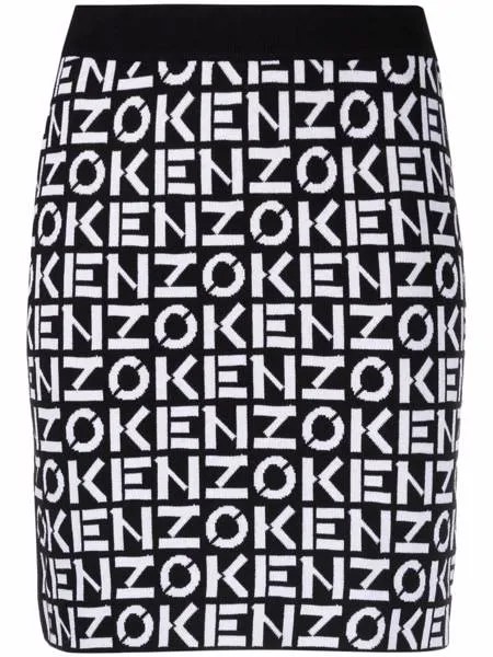 Kenzo юбка мини с монограммой