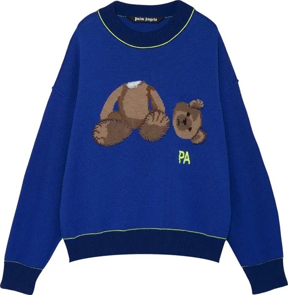 Свитер Palm Angels Bear Sweater 'Blue/Brown', синий