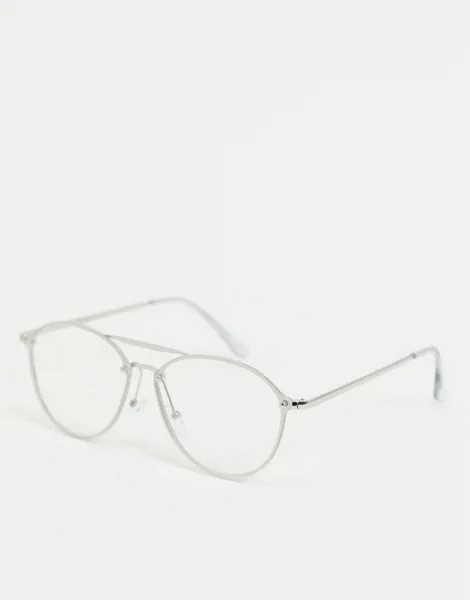 Круглые солнцезащитные очки в прозрачной оправе Jeepers Peepers-Очистить