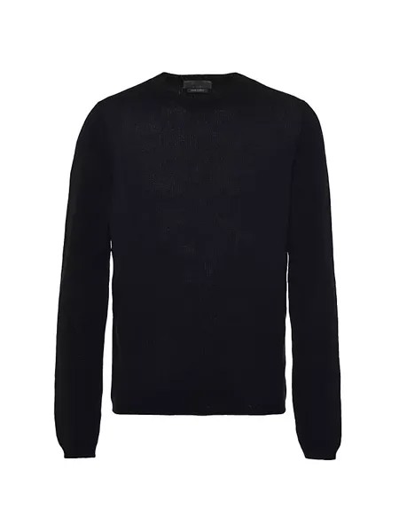 Кашемировый свитер с круглым вырезом Prada, черный