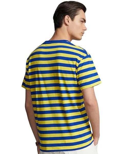 Футболка Polo Ralph Lauren Short Sleeve Striped Crew Neck T-Shirt, цвет Sapphire Star/Lemon Crush