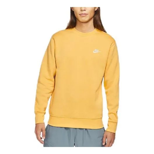Толстовка Nike Sportswear Club Fleece Round Neck Pullover 'Bright Yellow', желтый