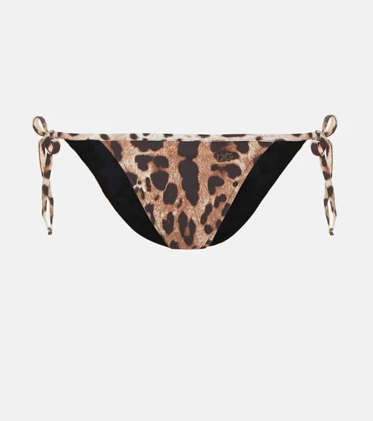 Плавки бикини с леопардовым принтом DOLCE&GABBANA, коричневый