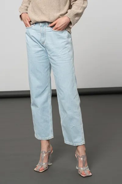 Укороченные джинсы с широкой штаниной Stefanel, синий