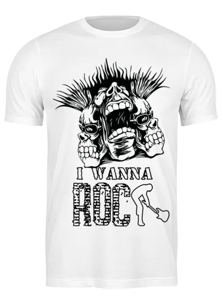 Футболка унисекс Printio I wanna rock w белая 3XL