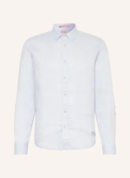 Льняная рубашка комфортного кроя Scotch & Soda, голубой