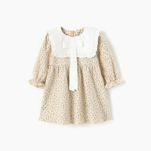 Сарафан Minaku MINAKU: Cotton collection BABY, размер 86/92, бежевый/белый