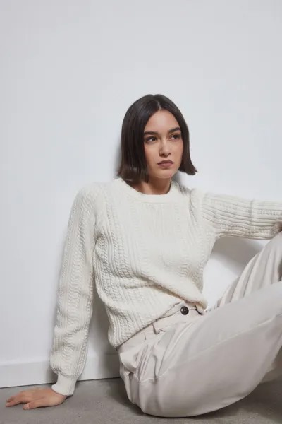 Кабельный свитер Pedro del Hierro, бежевый