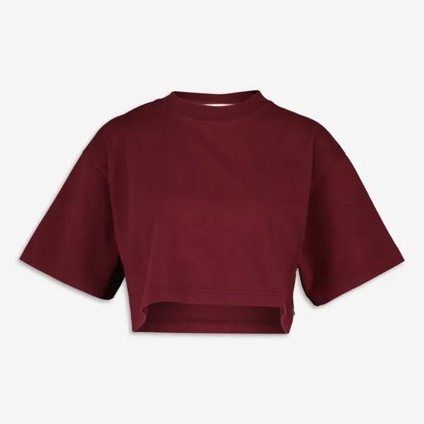 Укороченная футболка бордового цвета Marc O'Polo