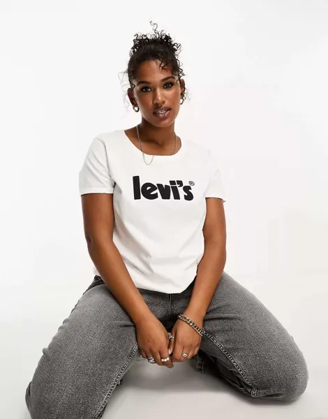 Белая футболка с логотипом и плакатом Levi's Plus