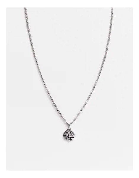 Серебристое ожерелье с круглой подвеской Icon Brand-Серебристый