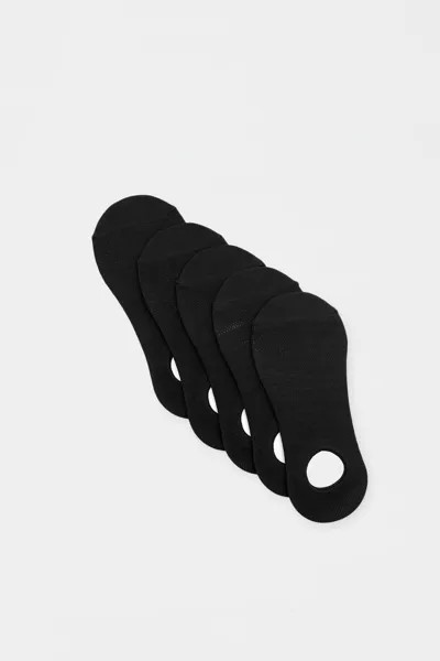 5 пар простых носков-невидимок Pull&Bear, черный