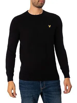 Мужской джемпер с круглым вырезом из хлопка мериноса Lyle - Scott, черный
