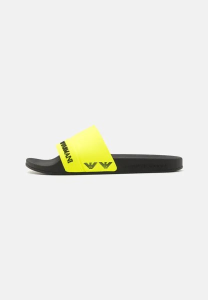 Шлепанцы EAGLE TAPE SLIDE UNISEX EA7 Emporio Armani, цвет black/yellow fluo