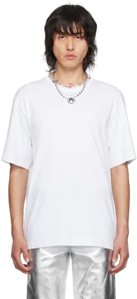 Белая футболка с вышивкой Marine Serre