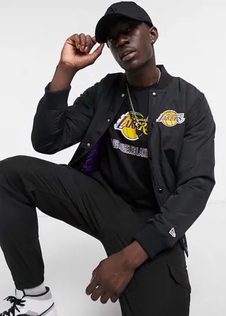 Черный бомбер New Era NBA LA Lakers