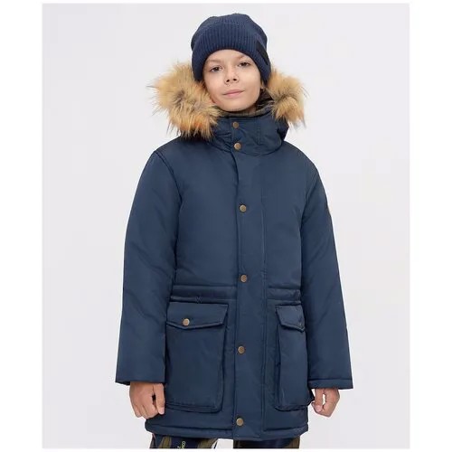 Пальто зимнее с капюшоном Button Blue размер 152 модель 221BBBJC45021000