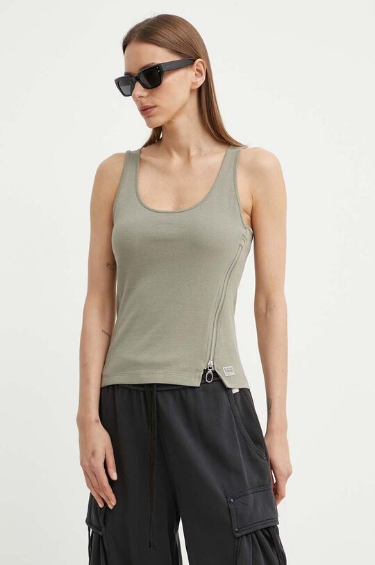 Хлопковый топ G-Star Raw, зеленый