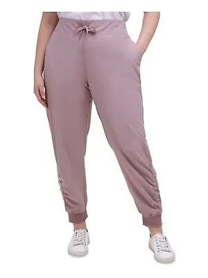 CALVIN KLEIN Женские фиолетовые брюки-джоггеры с манжетами и завязками на карманах на талии плюс 2X