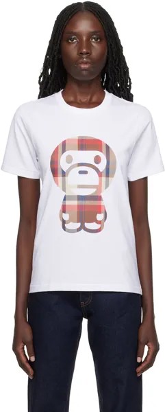 Белая футболка Big Baby Milo Bape