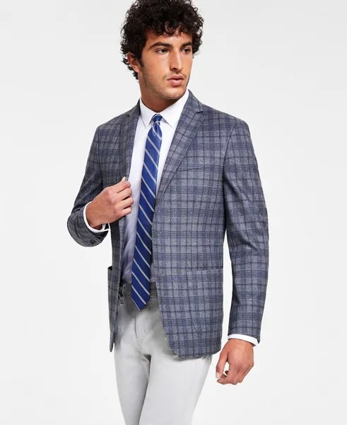 Мужской приталенный серый вязаный пиджак, созданный для macy's Bar III, серый