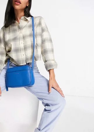 Синяя кожаная сумка через плечо Paul Costelloe-Голубой