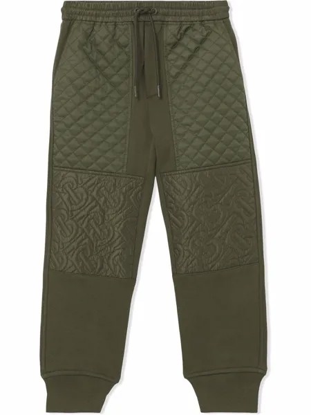Burberry Kids стеганые спортивные брюки с монограммой