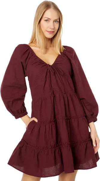 Платье Teresa - Long Sleeve Tie Retro Mini Madewell, цвет Cabernet