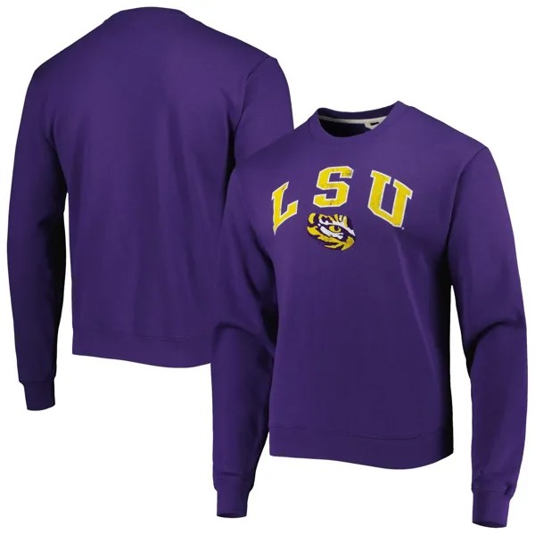 Мужская лига студенческая одежда фиолетовый LSU Tigers 1965 Arch Essential флисовый пуловер с круглым вырезом толстовка