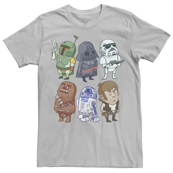 Мужская футболка с изображением персонажей «Звездных войн» Star Wars, серебристый