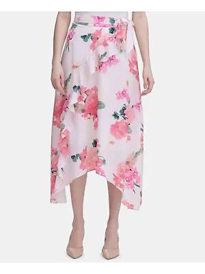 CALVIN KLEIN Женская розовая юбка миди с цветочным принтом Размер: 10