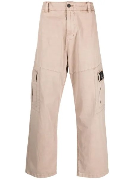 Calvin Klein Jeans прямые брюки карго, нейтральный цвет