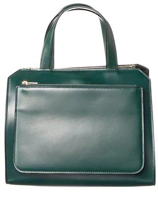 Женская кожаная сумка-тоут среднего размера Valextra Passepartout, зеленая
