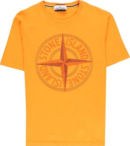 Футболка Stone Island Front Logo T-Shirt 'Orange', оранжевый