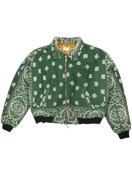 RHUDE бомбер с принтом, зеленый