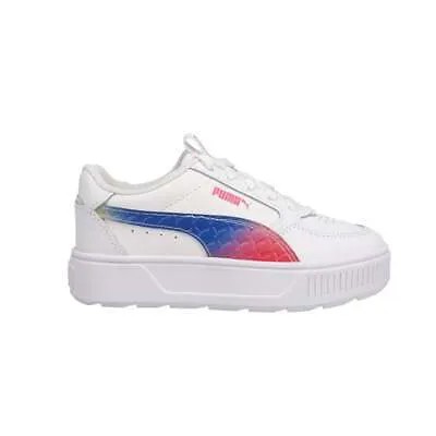 Молодежные разноцветные белые кроссовки Puma Karmen Rebelle Fluo на шнуровке, повседневная обувь