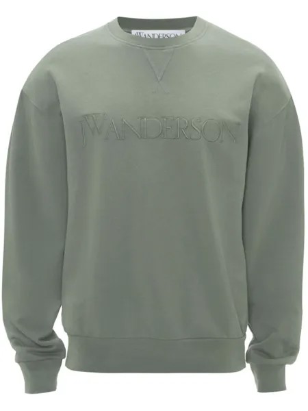 JW Anderson толстовка с вышитым логотипом, зеленый